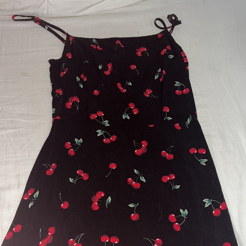 Cherry black mini dress